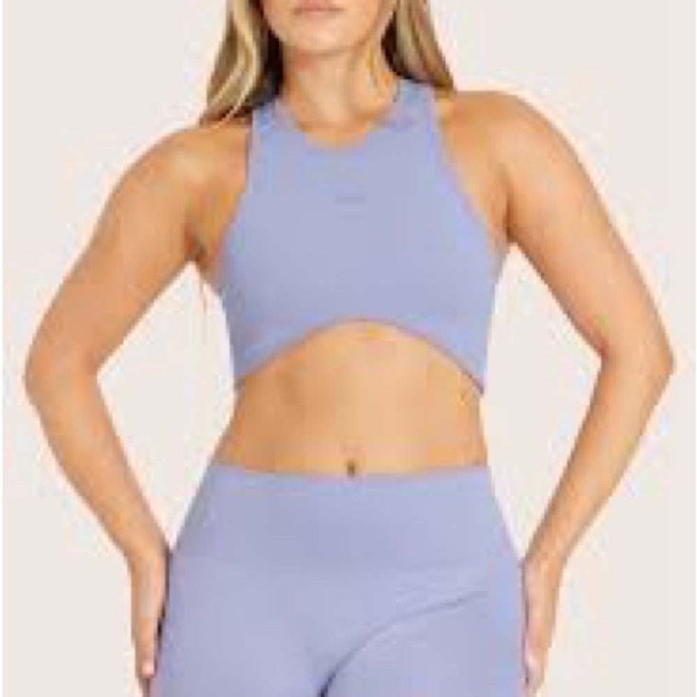 SET Active High-Neck Crop Bralette - Lavender Blue